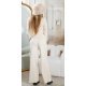 Pantaloni dama evazati, bej, din vascoza, cu talia inalta, Jalyn Pantaloni dama evazati, bej, din vascoza, cu talia inalta, Jalyn 5 - jojofashion.ro