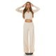 Pantaloni dama evazati, bej, din vascoza, cu talia inalta, Jalyn Pantaloni dama evazati, bej, din vascoza, cu talia inalta, Jalyn 6 - jojofashion.ro