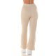 Pantaloni dama evazati, bej, din vascoza, cu talia inalta, Killya Pantaloni dama evazati, bej, din vascoza, cu talia inalta, Killya 3 - jojofashion.ro