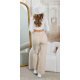 Pantaloni dama evazati, bej, din vascoza, cu talia inalta, Killya Pantaloni dama evazati, bej, din vascoza, cu talia inalta, Killya 5 - jojofashion.ro
