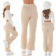 Pantaloni dama evazati, bej, din vascoza, cu talia inalta, Killya Pantaloni dama evazati, bej, din vascoza, cu talia inalta, Killya 6 - jojofashion.ro