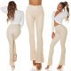 Pantaloni dama evazati bej piele eco vatuiti Damaris Pantaloni dama evazati bej piele eco vatuiti Damaris 6 - jojofashion.ro
