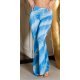 Pantaloni dama evazati, bleu in degrade, glitter, Katyusha 2 - jojofashion.ro