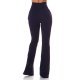 Pantaloni dama evazati bleumarin navy cu nasturi aurii Arya 3 - jojofashion.ro
