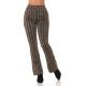 Pantaloni dama evazati, cappuccino cu print negru, Selinn Pantaloni dama evazati, cappuccino cu print negru, Selinn 2 - jojofashion.ro