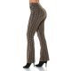 Pantaloni dama evazati, cappuccino cu print negru, Selinn Pantaloni dama evazati, cappuccino cu print negru, Selinn 3 - jojofashion.ro