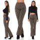 Pantaloni dama evazati, cappuccino cu print negru, Selinn Pantaloni dama evazati, cappuccino cu print negru, Selinn 9 - jojofashion.ro