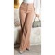 Pantaloni dama evazati, cappuccino, cu talia inalta, Deussa Pantaloni dama evazati, cappuccino, cu talia inalta, Deussa 2 - jojofashion.ro