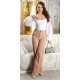 Pantaloni dama evazati, cappuccino, cu talia inalta, Deussa Pantaloni dama evazati, cappuccino, cu talia inalta, Deussa 4 - jojofashion.ro