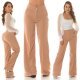 Pantaloni dama evazati, cappuccino, cu talia inalta, Deussa Pantaloni dama evazati, cappuccino, cu talia inalta, Deussa 9 - jojofashion.ro
