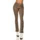 Pantaloni dama evazati, cappuccino, piele eco, animal print snake, Zenka 2 - jojofashion.ro