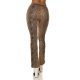 Pantaloni dama evazati, cappuccino, piele eco, animal print snake, Zenka 3 - jojofashion.ro