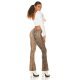 Pantaloni dama evazati, cappuccino, piele eco, animal print snake, Zenka 7 - jojofashion.ro