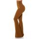 Pantaloni dama evazati cappuccino cu nasturi aurii Arya 4 - jojofashion.ro