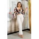 Pantaloni dama evazati bej cu talia inalta Keyla Pantaloni dama evazati bej cu talia inalta Keyla 4 - jojofashion.ro