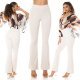 Pantaloni dama evazati bej cu talia inalta Keyla Pantaloni dama evazati bej cu talia inalta Keyla 6 - jojofashion.ro