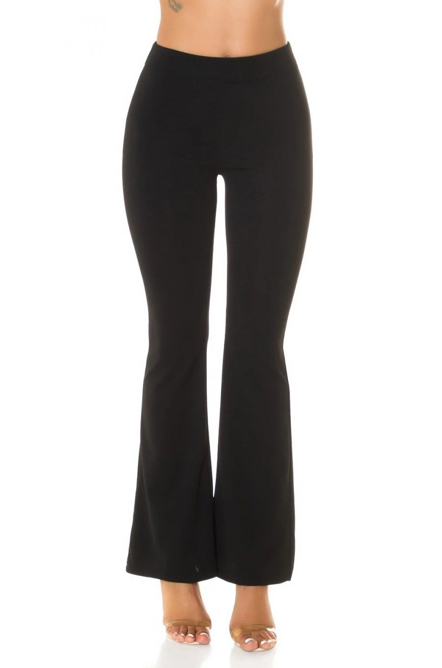 Pantaloni dama evazati negri cu talia inalta Keyla Pantaloni dama evazati negri cu talia inalta Keyla 1 - jojofashion.ro