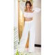 Pantaloni dama evazati, de vara, albi, largi, Sharleey Pantaloni dama evazati, de vara, albi, largi, Sharleey 4 - jojofashion.ro