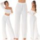 Pantaloni dama evazati, de vara, albi, largi, Sharleey Pantaloni dama evazati, de vara, albi, largi, Sharleey 7 - jojofashion.ro