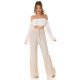 Pantaloni dama evazati, de vara, bej, largi, Sharleey Pantaloni dama evazati, de vara, bej, largi, Sharleey 6 - jojofashion.ro