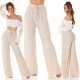 Pantaloni dama evazati, de vara, bej, largi, Sharleey Pantaloni dama evazati, de vara, bej, largi, Sharleey 7 - jojofashion.ro