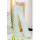 Pantaloni dama evazati, de vara, menta, largi, Sharleey Pantaloni dama evazati, de vara, menta, largi, Sharleey 2 - jojofashion.ro
