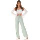 Pantaloni dama evazati, de vara, menta, largi, Sharleey Pantaloni dama evazati, de vara, menta, largi, Sharleey 5 - jojofashion.ro