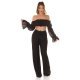 Pantaloni dama evazati, de vara, negri, largi, Sharleey Pantaloni dama evazati, de vara, negri, largi, Sharleey 5 - jojofashion.ro