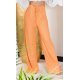 Pantaloni dama evazati, de vara, orange, largi, Sharleey Pantaloni dama evazati, de vara, orange, largi, Sharleey 2 - jojofashion.ro