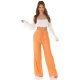 Pantaloni dama evazati, de vara, orange, largi, Sharleey Pantaloni dama evazati, de vara, orange, largi, Sharleey 6 - jojofashion.ro