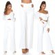 Pantaloni dama evazati albi decupati Daany Pantaloni dama evazati albi decupati Daany 6 - jojofashion.ro