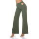 Pantaloni dama evazati kaki decupati Daany Pantaloni dama evazati kaki decupati Daany 2 - jojofashion.ro