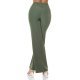 Pantaloni dama evazati kaki decupati Daany Pantaloni dama evazati kaki decupati Daany 4 - jojofashion.ro