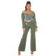 Pantaloni dama evazati kaki decupati Daany Pantaloni dama evazati kaki decupati Daany 5 - jojofashion.ro