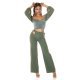 Pantaloni dama evazati kaki decupati Daany Pantaloni dama evazati kaki decupati Daany 7 - jojofashion.ro