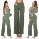 Pantaloni dama evazati kaki decupati Daany Pantaloni dama evazati kaki decupati Daany 6 - jojofashion.ro