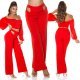 Pantaloni dama evazati rosii decupati Daany Pantaloni dama evazati rosii decupati Daany 6 - jojofashion.ro