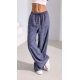 Pantaloni dama evazati, din in, gri, cu elastic in talie, Noreen 2 - jojofashion.ro