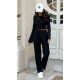 Pantaloni dama evazati, din tricot cu nervuri, negri, Hanne Pantaloni dama evazati, din tricot cu nervuri, negri, Hanne 5 - jojofashion.ro