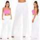 Pantaloni dama evazati largi albi Katarina Pantaloni dama evazati largi albi Katarina 4 - jojofashion.ro