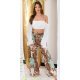 Pantaloni dama evazati largi, de vara, bleu, animal print, Amira Pantaloni dama evazati largi, de vara, bleu, animal print, Amira 4 - jojofashion.ro