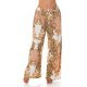 Pantaloni dama evazati largi, de vara, cappuccino, animal print, Amira 2 - jojofashion.ro