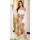 Pantaloni dama evazati largi, de vara, roz, animal print, Amira 3 - jojofashion.ro