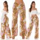 Pantaloni dama evazati largi, de vara, roz, animal print, Amira 6 - jojofashion.ro