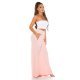 Pantaloni dama evazati largi roz pal Katarina Pantaloni dama evazati largi roz pal Katarina 3 - jojofashion.ro