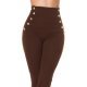 Pantaloni dama evazati maro cu nasturi aurii Arya Pantaloni dama evazati maro cu nasturi aurii Arya 3 - jojofashion.ro