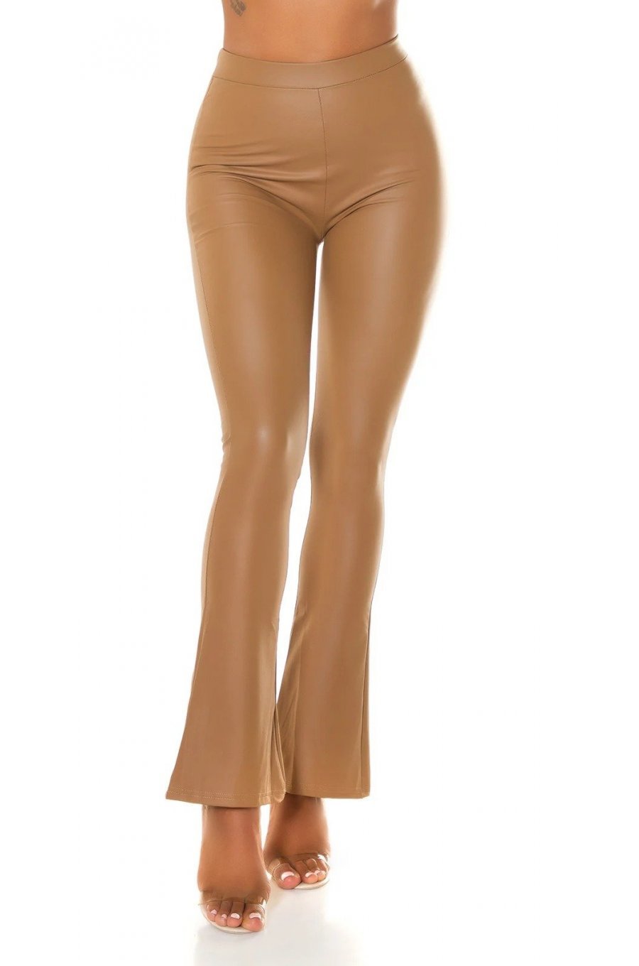 Pantaloni dama evazati maro piele eco vatuiti Damaris Pantaloni dama evazati maro piele eco vatuiti Damaris 1 - jojofashion.ro