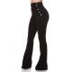 Pantaloni dama evazati negri cu nasturi aurii Arya 4 - jojofashion.ro