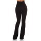 Pantaloni dama evazati negri cu nasturi aurii Arya 3 - jojofashion.ro