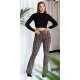 Pantaloni dama evazati, negri cu print cappuccino, Selinn Pantaloni dama evazati, negri cu print cappuccino, Selinn 4 - jojofashion.ro